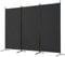 Spurgehom Raumteiler mit 3 Paneelen, faltbar, freistehend, Stoff, Raumpaneel, tragbare Raumteilung, Wandteiler für Zuhause, Büro, Restaurant, 259,1 cm B x 180,3 cm H (schwarz)