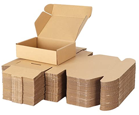PHAREGE 7x5x2 inch Shipping Boxes Bulk 50 Pack Brown, Tab Lock Tuck Top Mailer Boxes for Packaging Small Business, Small Cardboard Gift Boxes for Wrapping Mailing Present