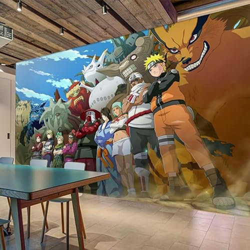 Wandbild Tapeten Anime NARUTO Tapete Cartoon Kinderzimmer Hintergrundbild Wandbild Spielhalle Internetcafé Film- und Fernsehtapete Dekoration