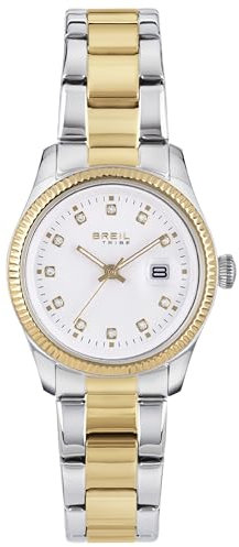 Breil Classic Elegance Damen Armbanduhr aus Edelstahl in der Farbe Silber-Gold 32mm, Wasserdichtigkeit: 5Bar, EW0601