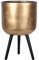 IDEALIST 33cm Large Indoor Plant Pot for Trees | Gold Metallic Reinforced Stone Planter with Legs | Flower Pot Cover D33 H61 cm, 26.5 litres