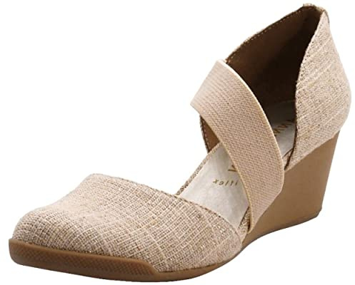 Anne Klein Women's Tara Wedge Pump, Natural Linen, 8.5 M US