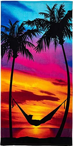 DOTERO Strandtuch groß 100x200-Delphin Sonnenuntergang-3D Ozean Tier Motiv- Badetuch groß -Strandtücher Kinder Jugend Herren Frauen (b,100x200cm)