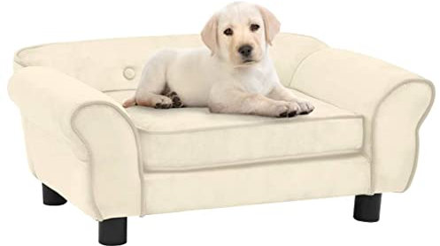 INLIFE Hundesofa Creme 72x45x30 cm Plüsch,9kg,171042