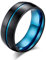 KnSam Edelstahl Verlobungsring Herren, Pärchenringe Eheringe Klassiker Rock Punk Gothic Biker für Männer Geschenk Schmuck, Schwarz, Gr.62 (19.7)