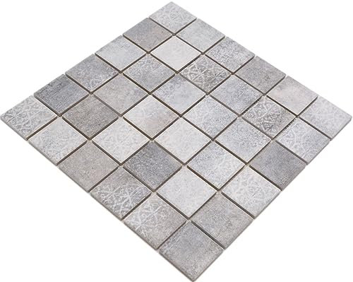 Jasba Mosaik Keramik Steinzeug zement-mix matt Zementoptik Küche Bad Dusche 1 Mosaikmatte