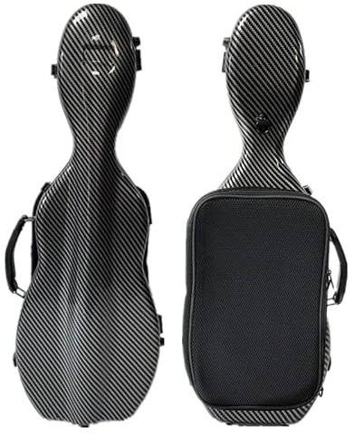 LANDTOM - Custodia per violino in fibra di carbonio 4/4 e 3/4 di dimensioni standard, con zaino per violino con doppie spalline resistenti alla pressione e all'usura, trasportabile in aereo, con borsa