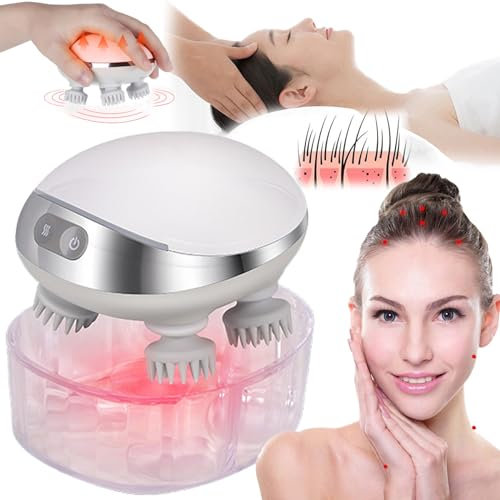 NOALED Scalp Massagegerät, Kopfhaut-Massagegerät mit Hitze-Therapie und Wiederaufladbarkeit, für Haarwachstum, rot, Silikon, batteriebetrieben, neu, kabellos, Kopfmassagegerät