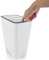 AHAQU 12L/2.6 Gallon Bedroom Bin with Lid, Push Button Rubbish Bin for Kitchen, Plastic Slim Trash Can Dustbin for Bathroom, Living Room, Office, Toilet-White