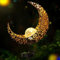 Sunshine smile Mond Solarleuchten Garten,Freien Solarlampe,LED Glaskugel Gartenleuchte,Gartendeko für Hof Rasen,Elfe Blumenfee Solarleuchte,Solarleuchte mit Erdspieß,Metall Mond Solar Gartenleuchte