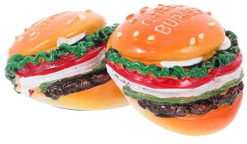 VINTORKY 2piezas Mini Imanes para Nevera Resina con Decoración De Hamburguesa para Cocina y Hogar Adhesivos Fuertes y Removedores Decorar Neveras y Superficies Suaves