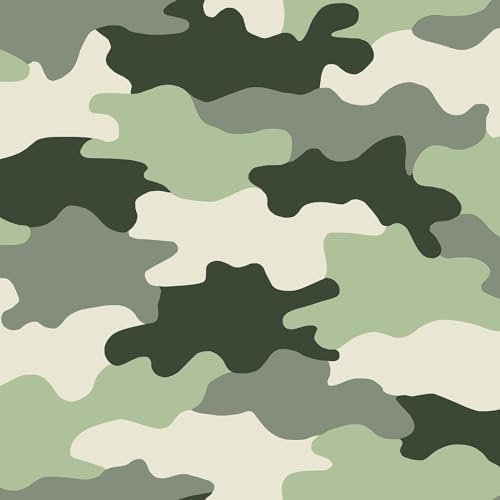 World of Wallpaper Green Camouflage Army Wallpaper – Exclusive Collection – Modern Wall Decor for Kids, Teenagers and Boys – Luxury Wallpaper – Green/Beige