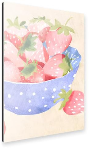 artboxONE Alu-Print 30x20 cm Erdbeeren in Schale von Künstler OHKIMIKO