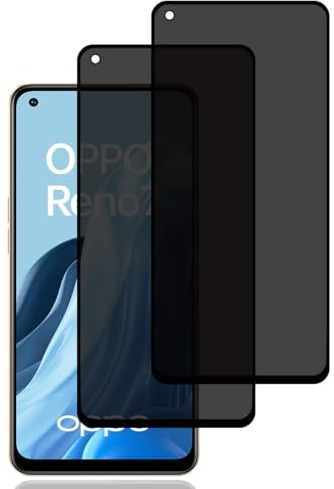 BCHKLAI Protector Pantalla de Privacidad para Oppo Reno 7 [2 Piezas] | Cristal Vidrio Templado Antiespia, Dureza 9H, Anti-Rasguños, Sin Burbujas, Anti-Espía Protector Pantalla para Oppo Reno7