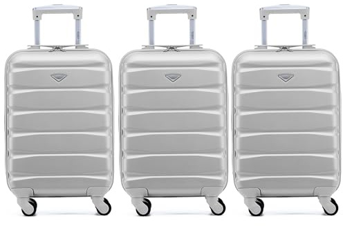 Flight Knight 3er-Pack Leichte 4-Rad-abs-hartschalenkoffer Handgepack, Zugelassen Fur Uber 35 Fluggesellschaften, Einschließlich Easyjet, Maximale Große Fur KLM Und Air France 55x35x25cm