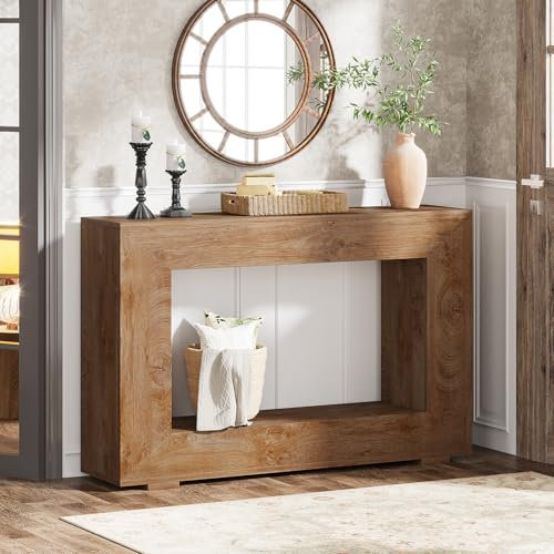 Tribesigns Table Console, Table d'entrée, 120 x 30 x 83.5cm, Table d'appoint, Table de Couloir, Table Console avec Espace de Rangement dans l'entrée pour Entrée, Couloir, Salon, Bois Naturel
