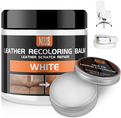 NIUB Cuero Líquido Reparador, Reparador Cuero Blanco, Líquido Restaurador del Color del Cuero de Gran Capacidad de 240 g para Les Produits en Cuir - Contiene Aceite acondicionador