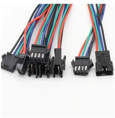 VWWJCCRO 10 Pairs 4pin JST Connector Male Female Cable for SMD 5050/3528 RGB Color LED Strip Wire WS2801 LPD8806 RGB LED Strip
