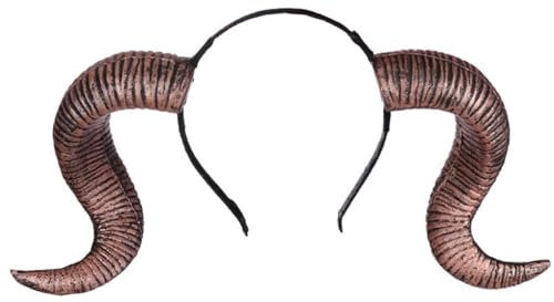 Hörner, Horns, Schaf Bock Hörner Kostüm, Hörner kopfschmuck, Schafbock Haarreif, Widder Geweih, Schaf Horn Stirnband Teufel Dämon Hörner Stirnband für Halloween Kostüm Cosplay Foto Requisiten