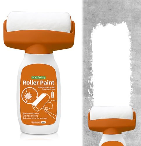 SGZIOO 500g Brosse Roulante De Réparation Mur, Brosse à Rouleau avec Pâte de Réparation Murale, Brosse Roulante De Réparation Murale, Rouleau Retouche Peinture Blanc Mur pour Graffitis Rayures Taches