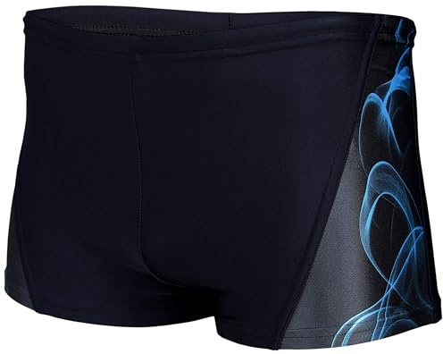 Aquarti Herren Kurze Badehose mit Streifen, 16201 Schwarz/Blau, 8XL
