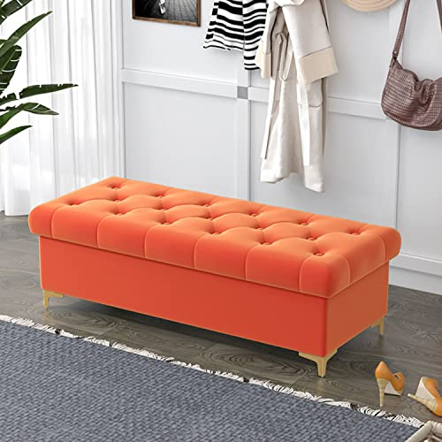 Junpllvic Aufbewahrungsbank für den Eingangsbereich, Klapphocker und Truhe mit gepolstertem Sitz, Sitzbankhocker am Bettende, Hocker am Bettende, für Flur, Wohnzimmer, Schlafzimmer