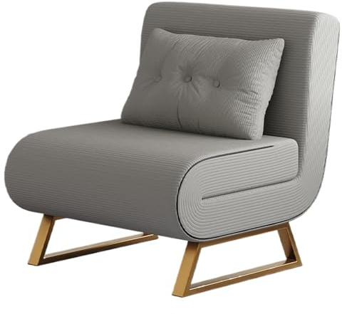 Ausziehbares Schlafsofa mit 5 Ebenen, abnehmbarer Cordbezug, keine Montage erforderlich, kompaktes graues Schlafsofa (70 cm)