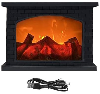 usefulbeauty Kamin Laternen - Batteriebetriebene LED Feuer Lampe - Dekorative Flammenlose Laterne Mit USB Aufladung Für Innenbereich Außenbereich Balkon Terrasse Wohnzimmer Camping Tisch Garten