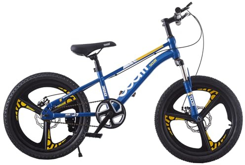 LSBIKE 18/20/22/24 Inch Kids Mountain Bike for Boys and Girls, Junior MTB with Front Suspension, Dual Disc Brakes, Adjustable Seat & Handlebar, 5–14 Years, for Children