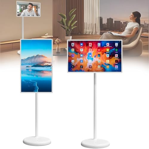 aromaoveite Una Pantalla Inteligente Portátil De 27 Pulgadas con Operativo Android, Que Cuenta con Una Pantalla Táctil Móvil Que Gira 360 Grados,Apta Tanto para Uso Doméstico como 4+64GB