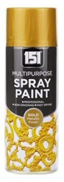 MSQUARE Multipurpose Spray Paint, Professional, Metallic Finish, Fast Drying, Non-Cracking Formula, Smooth Coverage, Ideal for Metal, Wood, Plastic & DIY Decorative Projects, Gold, 400ml (Pack of 1)