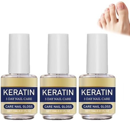 Keratin-NagelöL FüR 3 Tage, Keratin-NagelstäRkungsöL, NagelstäRkendes NagelhautöL FüR HäNde, Ker/atin-NagelpflegeöL FüR Trockene,BrüChige NäGel,Schnelle Feuchtigkeits Und Reparaturbehandlung (3 PCS)