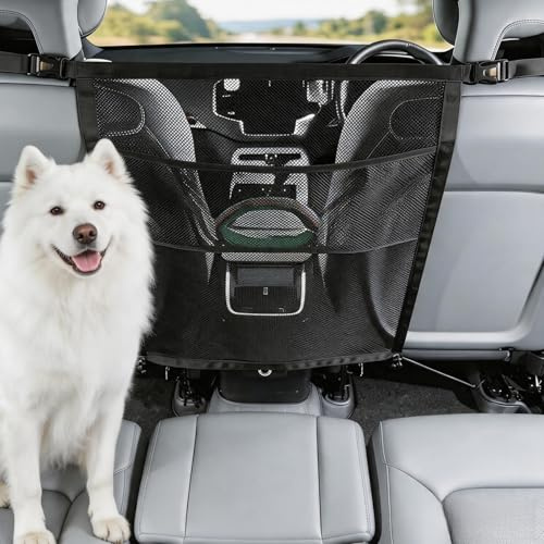 Halorin Hundegitter Auto Trennnetz für Hunde Hundenetz mit Lagersche, Hundeschutznetz für Vordersitz, Universal Trenngitter Hundeschutzgitter Hundeschutzgitter für Auto LKW SUV