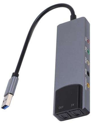 Yosoo Health Gear Adattatore Audio Esterno USB Scheda Audio a 5.1 Canali, Jack da 3,5 Mm Convertitore Surround Virtuale .1 per PC Laptop Altoparlante Mac OS