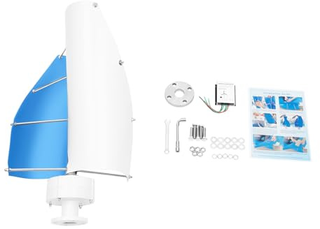 Turbina eolica verticale da 100 W, 12 V/24 V, IP67, con controller, avviamento a basso vento, silenzioso sotto i 62 dB, resistente ai taifun, facile da montare, per casa, giardino, camper, barca
