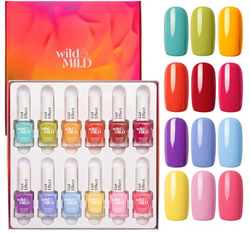 Wild&Mild Nagellack Set „Let the Colors Talk“ | Pastell & Kräftig | 12x12ml | Sommerliche Farbauswahl | Klassischer Nagellack ohne UV-Lampe | Hochglänzend, schnelltrocknend & langanhaltend | Geschenkset