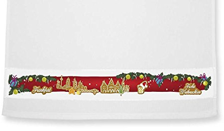 die stadtmeister Geschirrtuch Weihnachts-Skyline Frankfurt - Weihnachten auf Frankfurterisch