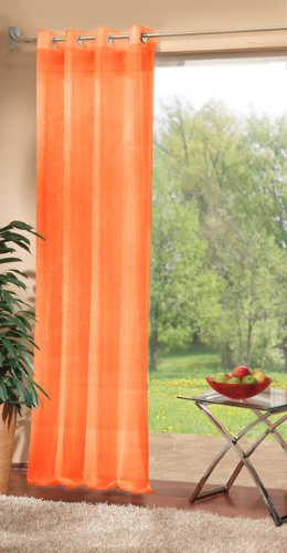 Gardinenbox Voile Ösen Schal Uni, HxB 175x140 cm, Orange, 20332