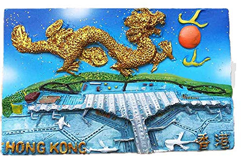 Stil des Drachen 3D Hongkong China-Andenken Kühlschrankmagnet, Haupt- u. Küche-Dekorationsaufkleber Hongkong China-Kühlschrankmagnet-Reiseandenkengeschenk