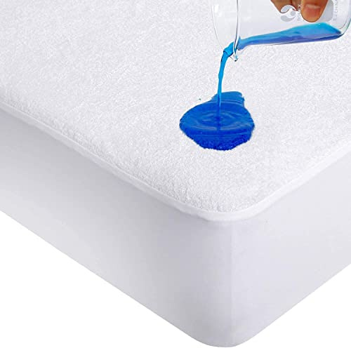 Extra Deep Waterproof Terry Towel Mattress Protector Topper Cover Fitted Sheet Mattress Protector (Single)