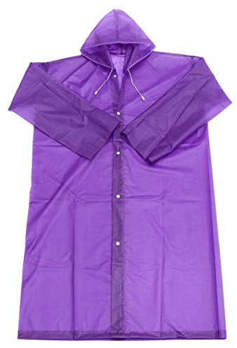 Exceart Einweg-Regenmantel, transparent, für Erwachsene, wasserdicht, Schutzanzug, Regenponcho für Outdoor, Wandern, Reiten (lila), A-Linie, 5607OWN18U, Violett, 5607OWN18U