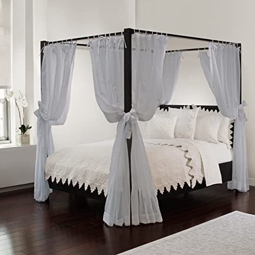 Royale Home Canopy Bed Curtain Betthimmel-Vorhang-Set, Polyester, GRAU, 45 W x 96 L (Pack of 1)