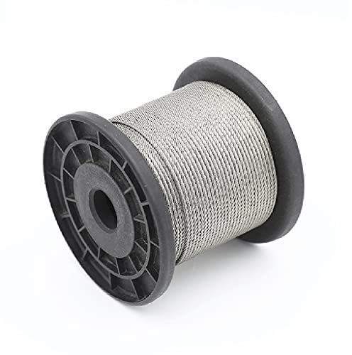 BBGS Cavo Dell'immagine Impiccagione Robusto Fune Cavo in Acciaio Inossidabile 304 100 M per Sospensione a Corda per Esterni, Cavo da Giardinaggio, Decorazione per Ringhiera (Size : 4mm Diameter)