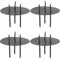 4 x Kerzenhalter schwarz Metall D=8 cm Triple 3 Picks Kerzenpick Adventskerzenhalter Stumpenkerzen Adventskranz 4 Stück