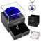 NEWUPZSI Konservierte Rosen ewige Rose Geschenk Valentinstag für sie Frauen Freundin mit Splitter Halskette Handgefertigte, Blau Infinity Rosen Valentinstag, Schmuck Geschenkbox, Rosenbox Geburtstag