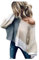 HEYPORK Damen Herbst Winter Warm Bequem Pullover Casual Mode Strickjacke Strickpullover Frauen Pullover mit Rundhals Patchwork Strickpullover(Aprikose, XL)