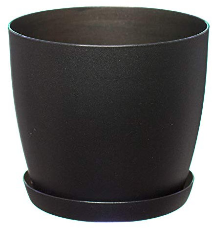 Home Garden Ornaments Plant Pots Indoor, Indoor Plant Pot - Decorative Flower Pots with Mat Surface and Plant Pot Saucer (Diameter: 30cm, Colour: Black)