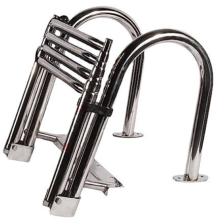 Échelle Bateau 4 marches échelle de Piscine Échelle de Bateau Pliable en Acier Inoxydable echelle Bateau INOX échelle Pliante Télescopique Robuste pour Piscine Bateau De Pêche Yacht