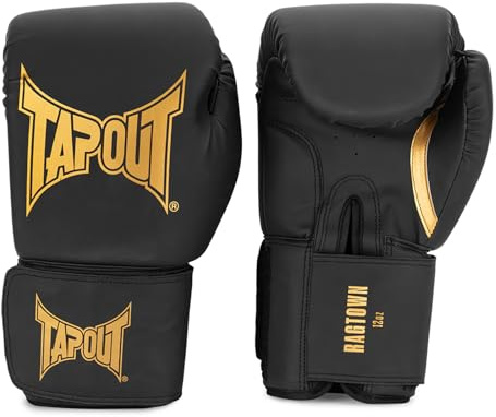Tapout Boxhandschuhe aus Kunstleder (1Paar) RAGTOWN, Black/Gold, 10 oz, 960010