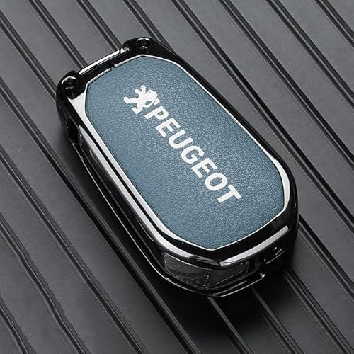 VOLBOZ Coque de Clé de Voiture pour Peugeot 308 207 301 408 508 3008 2008, Étui de Protection pour Clé de Voiture, Housse pour Clé De Voiture, Porte-ClÉS de Voiture Portable Accessoires,E Blue1